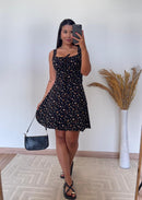 Vestido Lud Curto -Viscolinho Lastex nas Costas