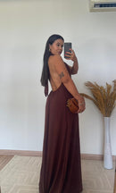 Vestido Lara – Vestido Longo Duna Decote Costas