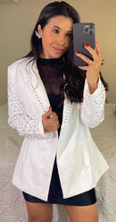 Blazer Luxo – Alfaiataria Premium e Manga Bordada