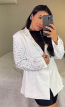 Blazer Luxo – Alfaiataria Premium e Manga Bordada