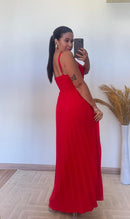 Vestido Thay Liso - Crepinho Plissado Liso