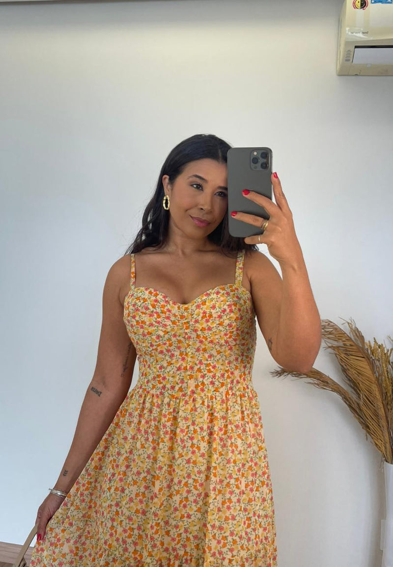 Vestido Aurora - Longuete em Chiffon