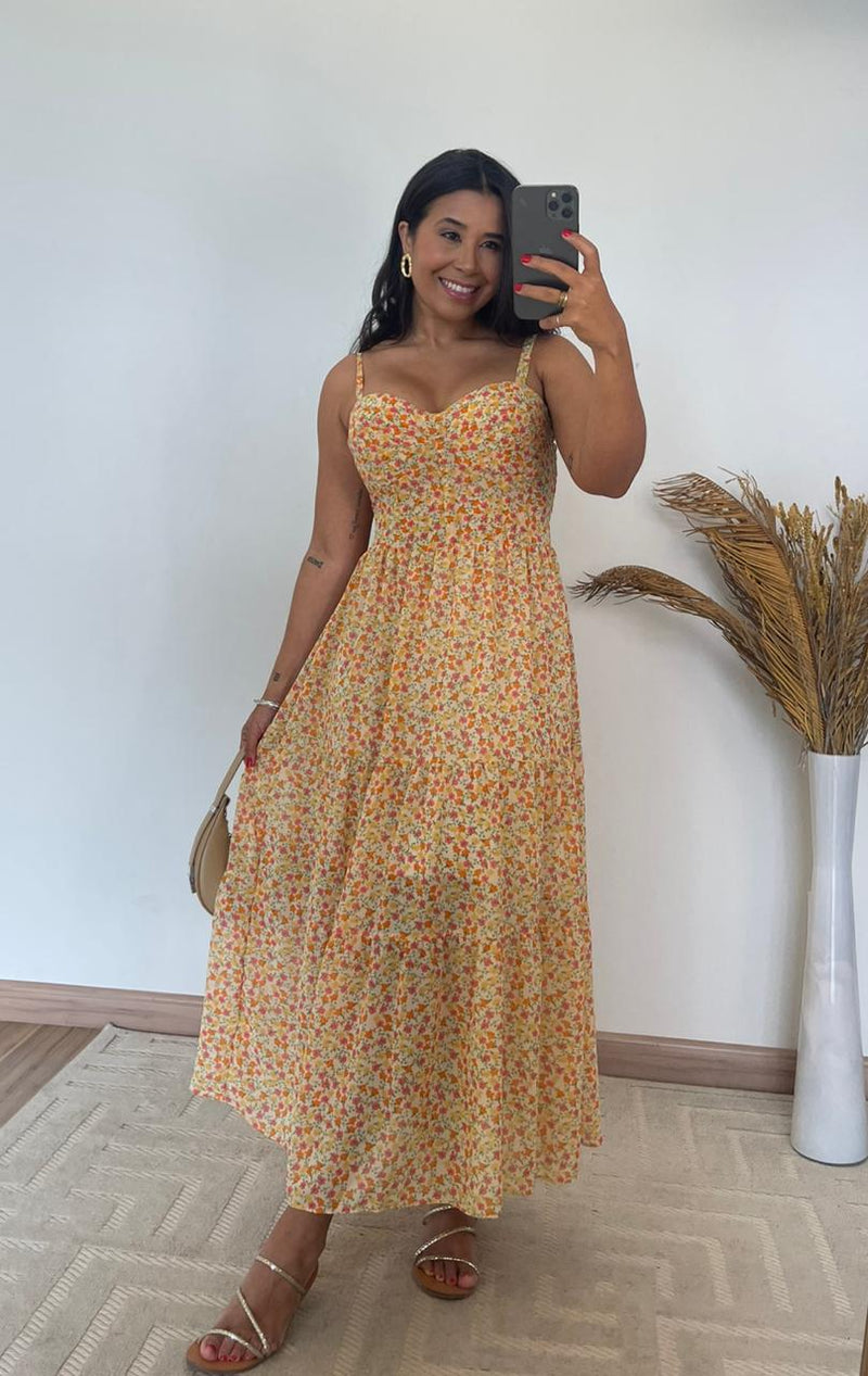 Vestido Aurora - Longuete em Chiffon