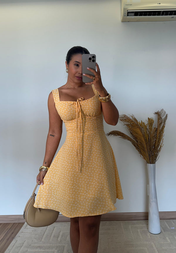 Vestido Lud Curto -Viscolinho Lastex nas Costas