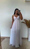 Vestido Thay Liso - Crepinho Plissado Liso