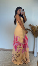 Vestido Thay Estampado - Crepinho Saia Plissada