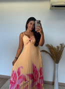 Vestido Thay Estampado - Crepinho Saia Plissada