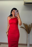 Vestido Suzana - Ombro Só com Detalhe