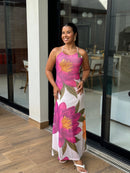 Vestido Maria – Tule Floral com Amarração nas Costas