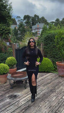 Vestido Lurian – Midi Canelado com Fenda