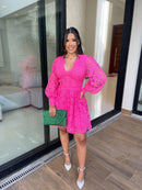 Vestido Luisa - Vestido Curto Manga Longa Renda Guipir