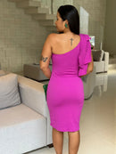 Vestido Amanda - Vestido Midi Crepe de Malha