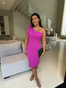 Vestido Amanda - Vestido Midi Crepe de Malha